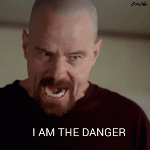 GIF of Walter White from Breaking Bad saying "I am the danger"